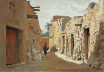 UE dEl Kantara Algerie Eugene Girardet Orientalist Peinture à l'huile